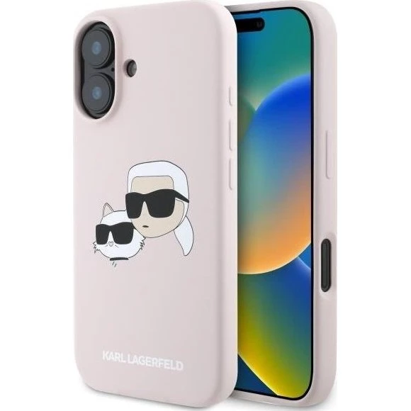 Karl Lagerfeld MagSafe Silicone Case til iPhone 16 - Pink