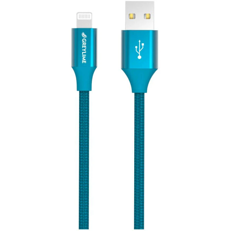 GreyLime USB-A til MFi Lightning kabel, flettet Blå 2 m