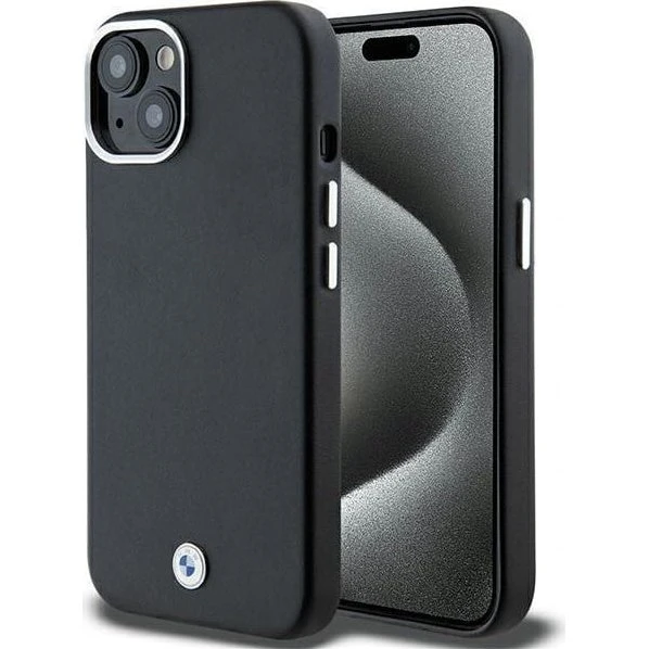BMW Signature Wrapped Metal MagSafe Case til iPhone 15/14 Plus - Sort