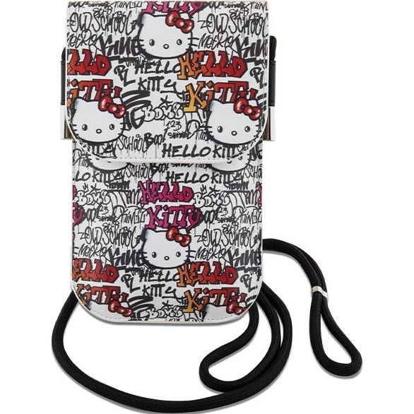 Hello Kitty Tags Graffiti Cord Lædertaske - Beige