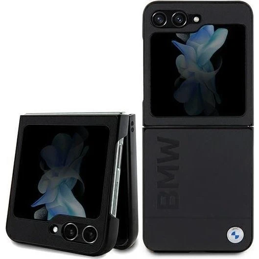 BMW Leather Hot Stamp case til Samsung Galaxy Z Flip 5 - Sort