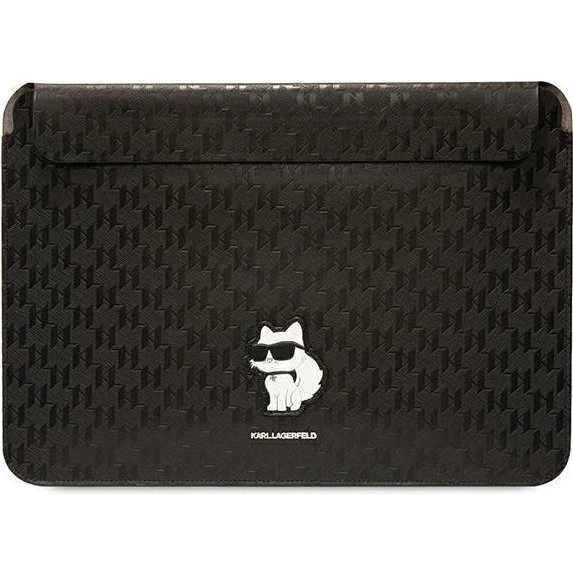 Karl Lagerfeld Saffiano Monogram Choupette Laptop Sleeve, 14", Sort