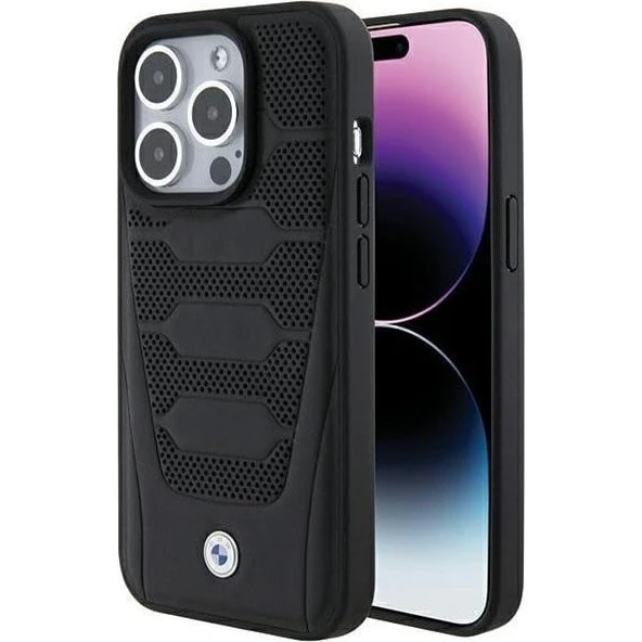 BMW Leather Seats Pattern cover til iPhone 15 Pro Max - Sort