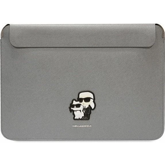 Karl Lagerfeld Saffiano Karl & Choupette Sleeve til 14" laptop - Silver