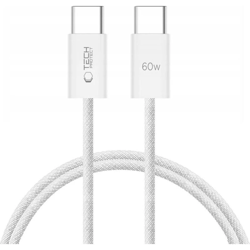 Tech-Protect UltraBoost Classic USB-C–USB-C PD 60W 1 m, hvid