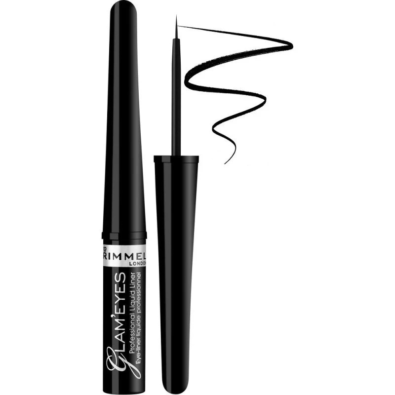 Glam Eyes Liquid Eyeliner Professional - 001 Sort, 3,5 ml