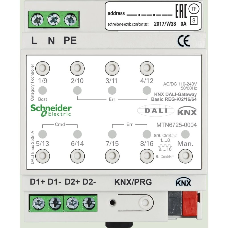 Schneider KNX DALI Gateway Basic reg-k/2/16/64