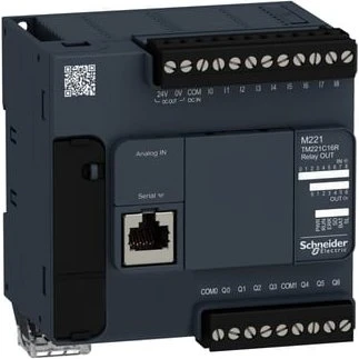 Schneider TM221 PLC, DI9, AI2, DO7 Relæ, 230V