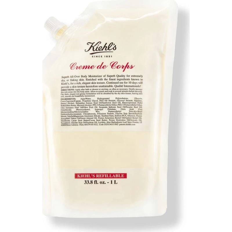 Kiehl's Creme De Corps Hydrating Body Moisturizer Refill 1L