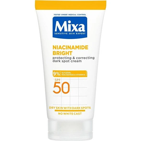 Mixa Niacinamide Bright SPF 50 Creme mod mørke pletter, 50 ml