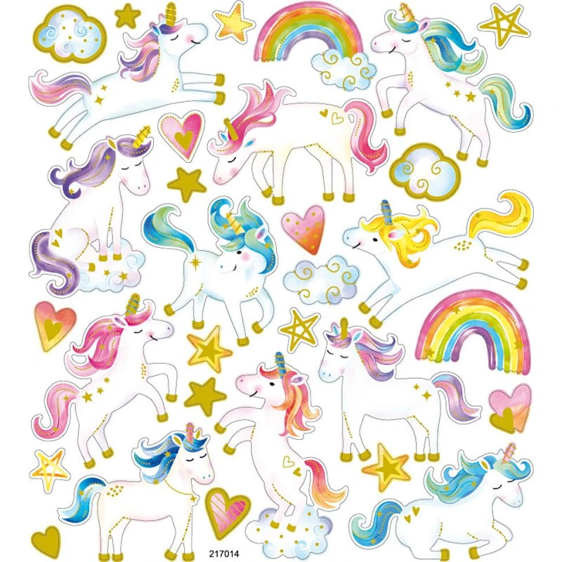 Enhjørninge Stickers - Selvklæbende ark 15x16,5 cm