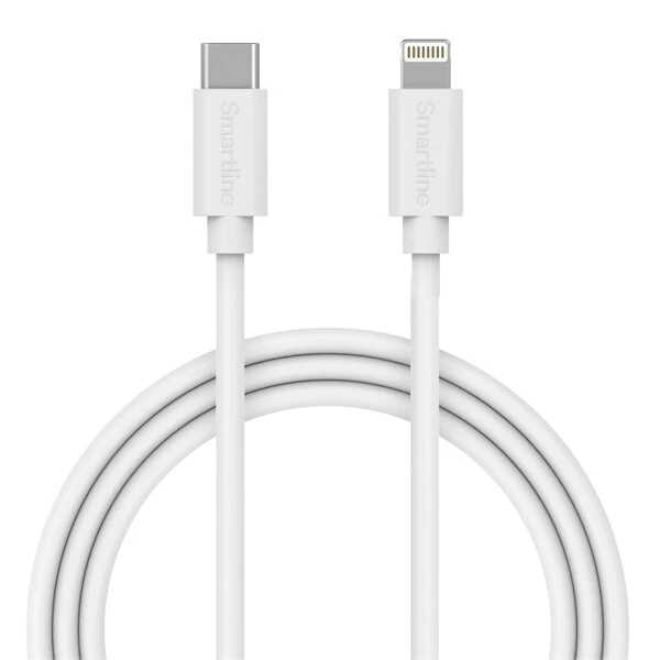 Smartline USB-C til Lightning kabel 1 m - Hvid