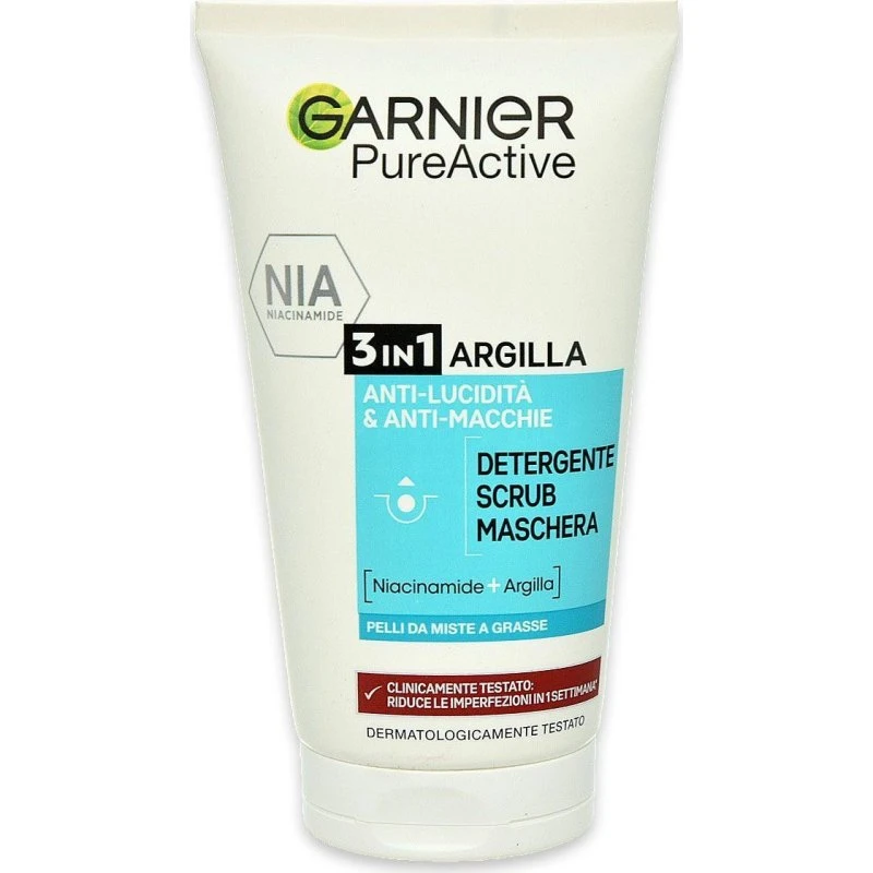 Garnier Pure ACTIVE 3-i-1 Rensegel, Skrub & Maske 150 ml
