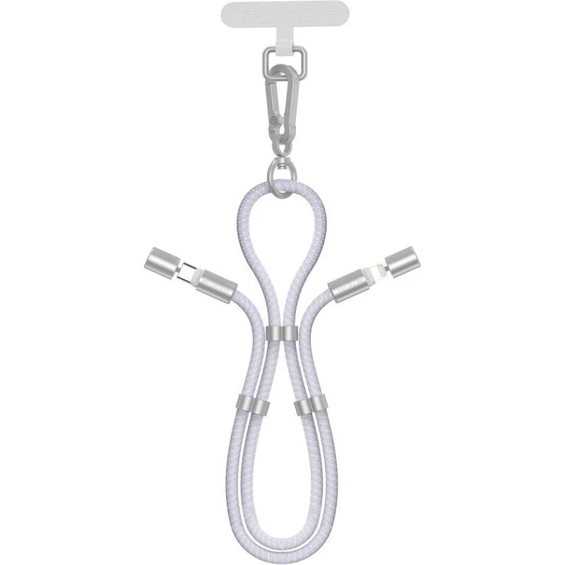 Devia 2-i-1 Justerbar Mobilstrop & USB-C til Lightning - Lilla