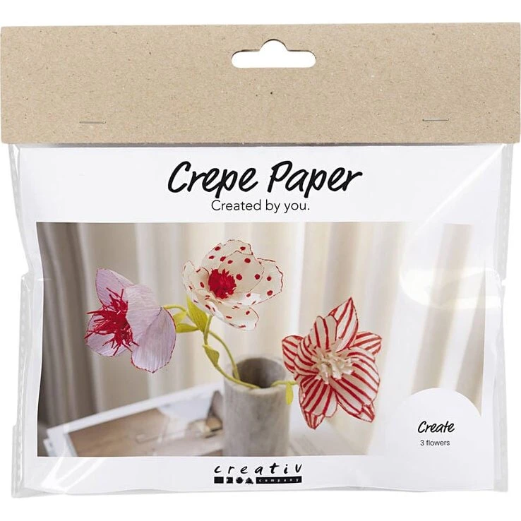 DIY-kit Papirblomster af crepepapir, Set 2