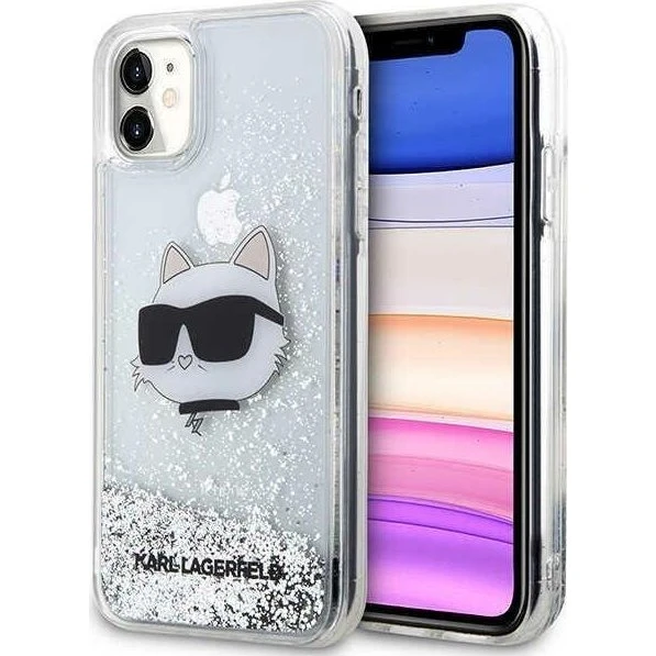 Karl Lagerfeld iPhone 11/XR Hardcase Glitter Choupette Silver