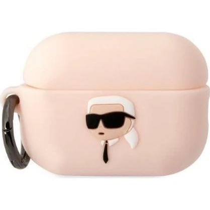 Karl Lagerfeld AirPods Pro 2 Cover - Pink Silicone Karl Head 3D