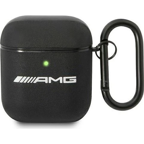 Mercedes AMG Leather Big Logo AirPods Case - Sort