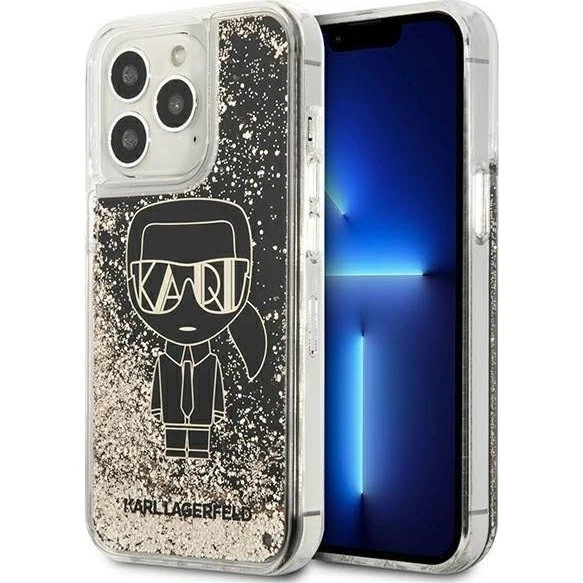 Karl Lagerfeld Liquid Glitter Gatsby Case til iPhone 13 & 13 Pro - Sort