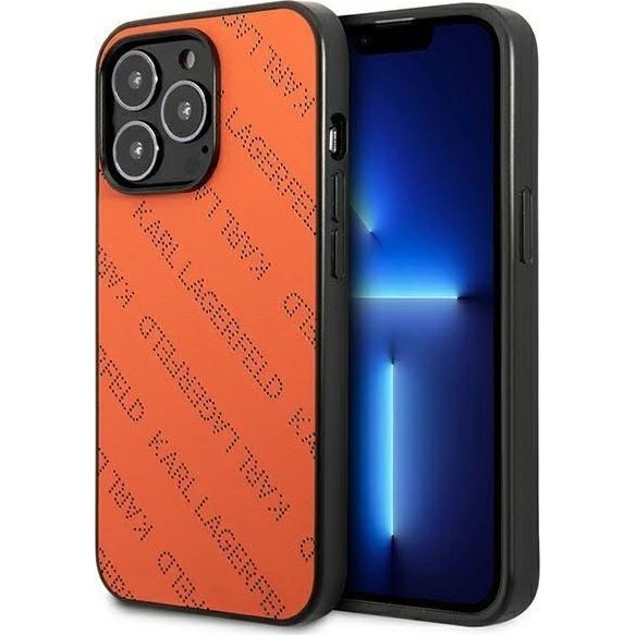 Karl Lagerfeld Perforated Allover iPhone 13 Pro Max Case - Orange