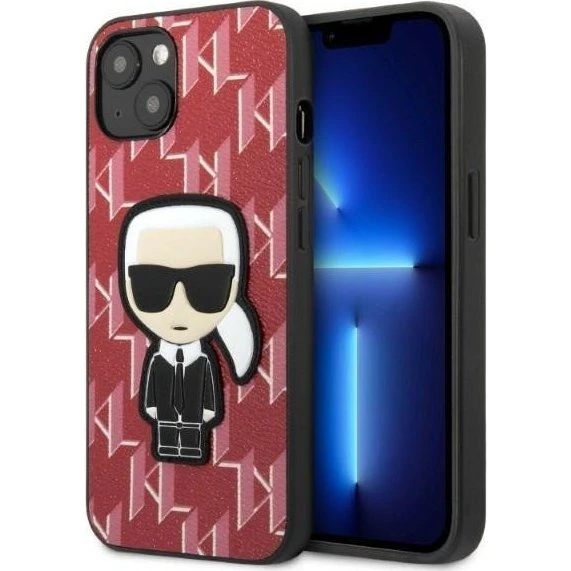 Karl Lagerfeld Monogram Ikonik Patch iPhone 13/14/15 Hardcase Rød