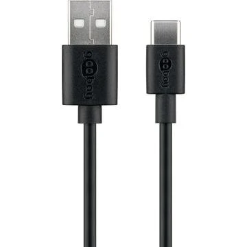 Goobay USB-C-kabel 2 m USB-C/USB-A, sort
