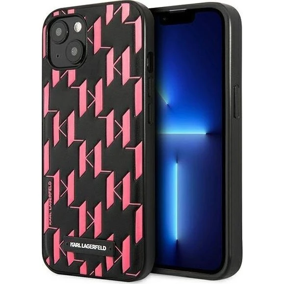 Karl Lagerfeld iPhone 13 mini Monogram Plaque Hardcase - Pink