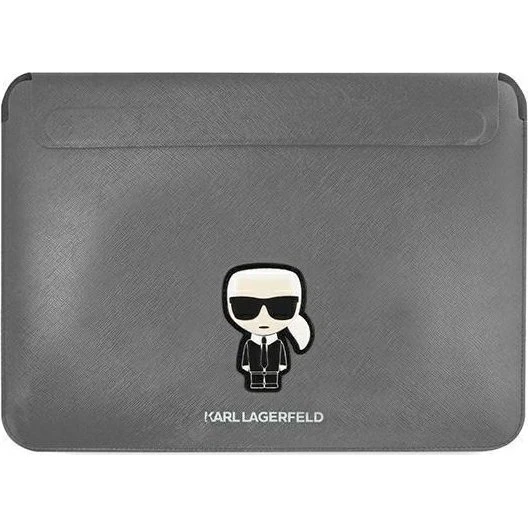 Karl Lagerfeld Saffiano Ikonik Karl Sleeve til 16" laptop - Silver