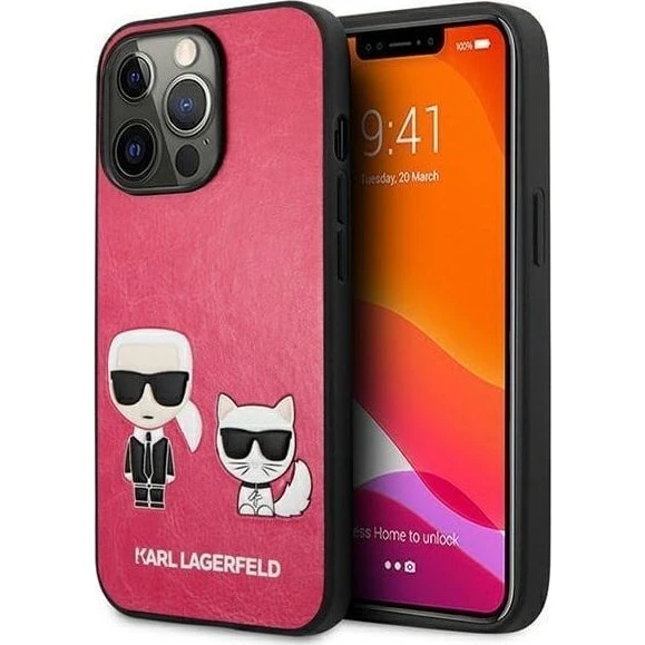 Karl Lagerfeld Ikonik Karl & Choupette Case til iPhone 13/13 Pro - Fuchsia