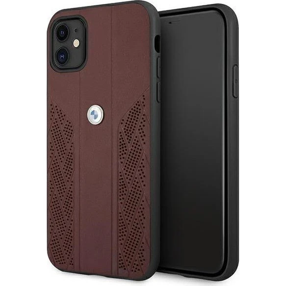 BMW Leather Curve Perforate Case til iPhone 11 / XR - Rød