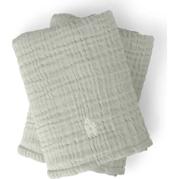 Sebra 6-lags muslin pusleunderlag 2-pak, Mist Green