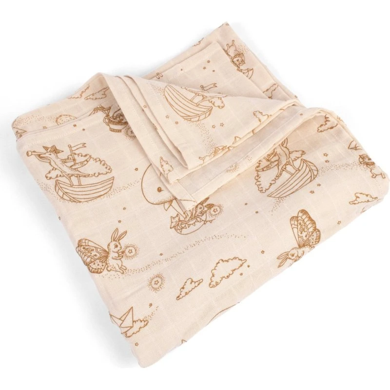 Filibabba Muslin Svøb 120x120 cm GOTS – Dreamy Adventurers