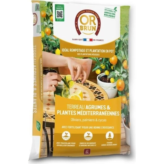 BRUN GULD Citrus- og middelhavsplantejord, 6L - OBRTAGR6U