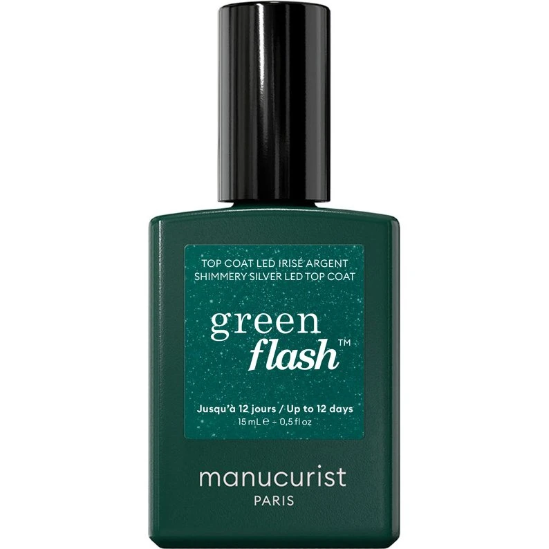 Manucurist Green Flash Top Coat Shimmery Silver 15 ml
