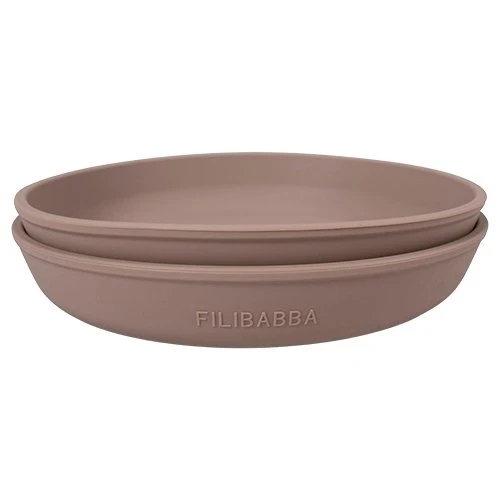Filibabba Silikone Tallerken Warm Grey, 2 stk
