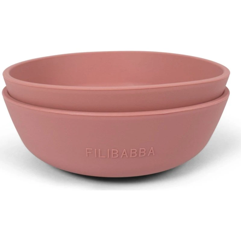 Filibabba Silikone Skål Rose (2 stk)