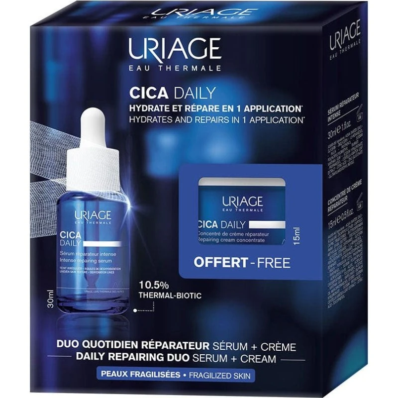 Uriage Cica Daily Duo Reparationssæt til svag hud, 45ml