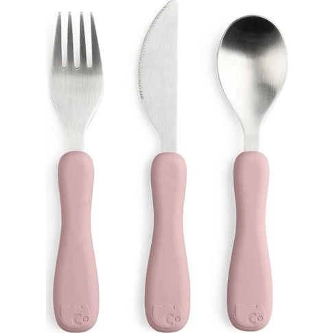Sebra Fanto børnebestik 3 dele, silikone – vintage rose