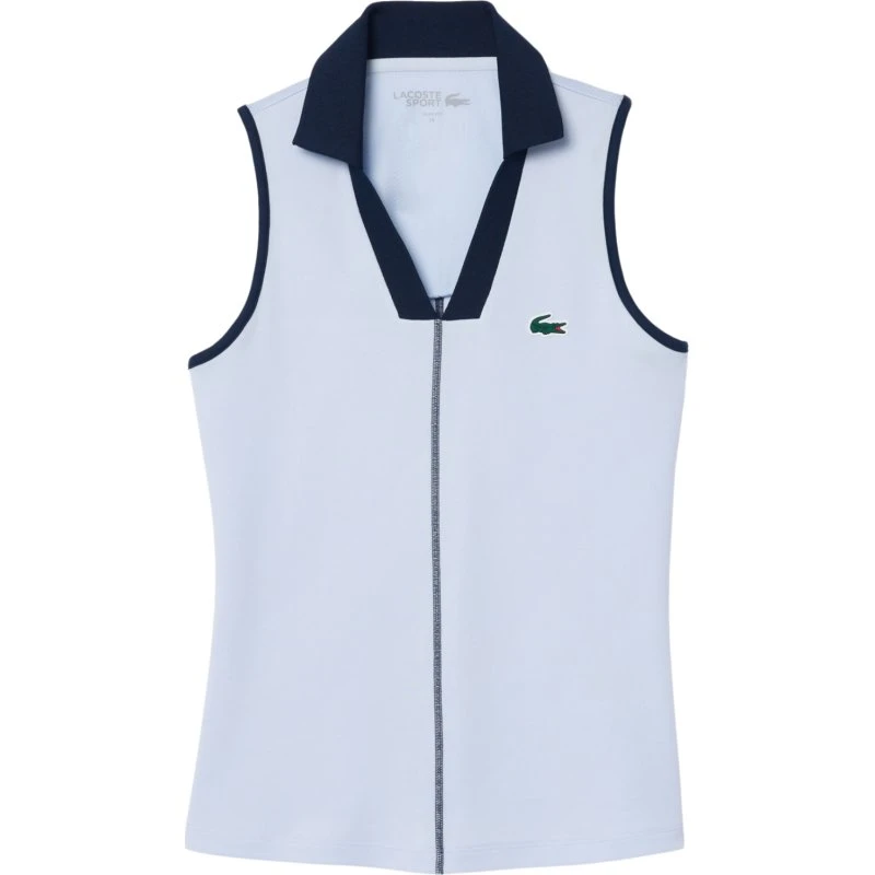 Lacoste Ultra-Dry Ærmeløs Poloshirt til Dame - Lyseblå