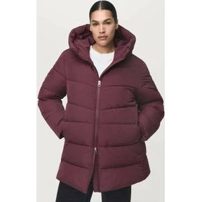Mango Hood Quilted Coat, grenat