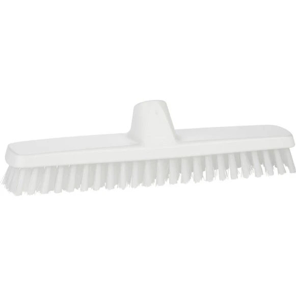 Vikan gulvskrubbe 29 cm, hvid, stive PP-børstehår