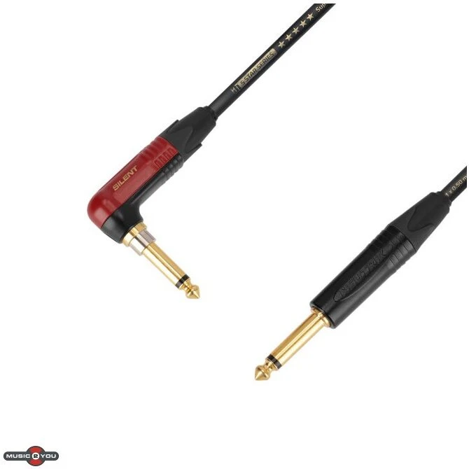 Adam Hall Palmer® x Neutrik silentPLUG® instrumentkabel 3 m vinkel-jack