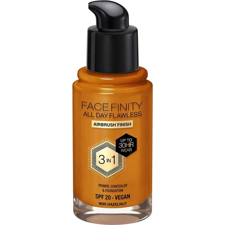 Max Factor Facefinity 3-i-1 Foundation W95 Hasselnød 30ml