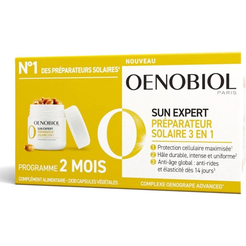 Oenobiol Sun Expert 3-i-1 Triple Action Solar Preparer 2x30 kapsler