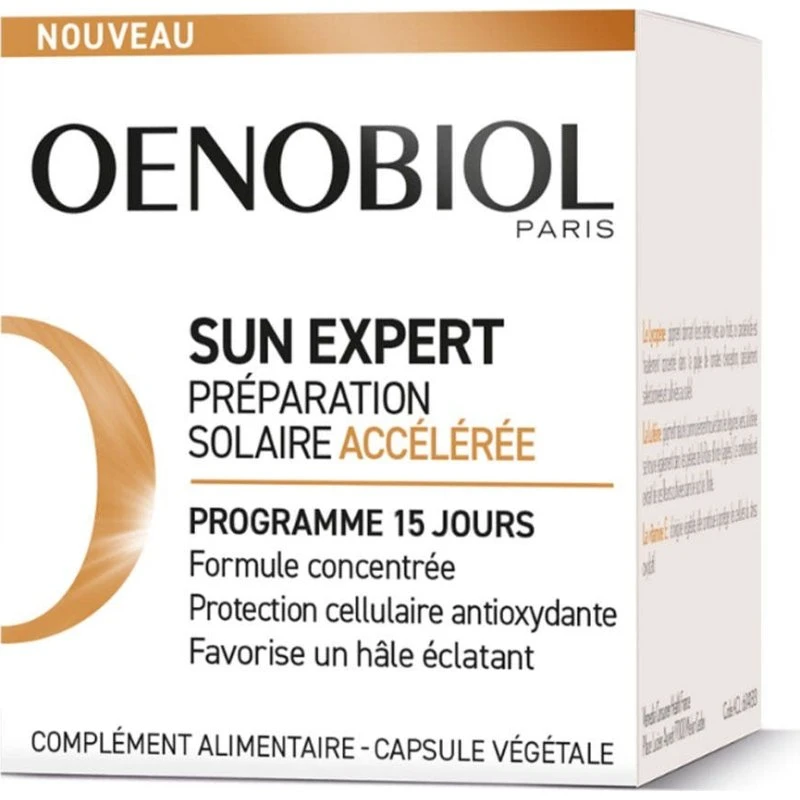 Oenobiol Sun Expert Solklargøring Accelereret 15 kapsler