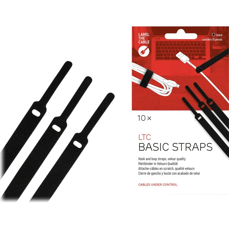 LTC BASIC STRAPS Kabelbånd 17 cm Sort (10 stk)
