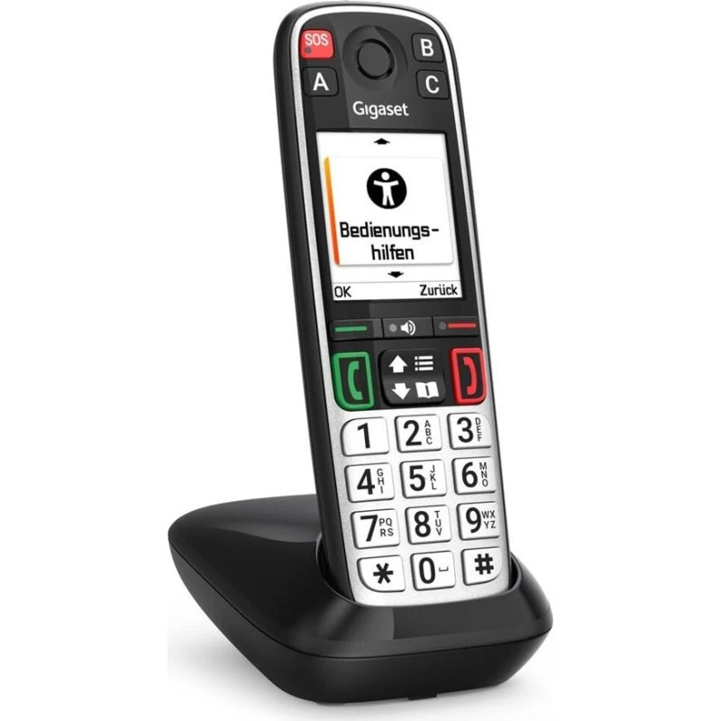 Gigaset EASY 500 Analog DECT-seniortelefon - Sort/Sølv