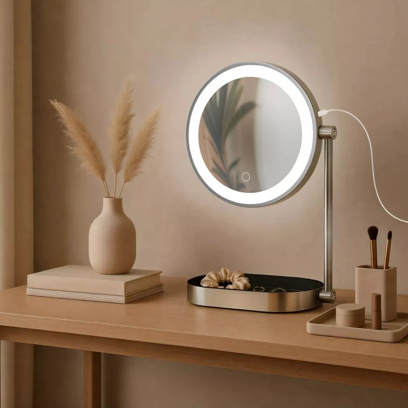 Winslet Vanity Makeupspejl med 10x forstørrelse og 3 LED-lysfarver