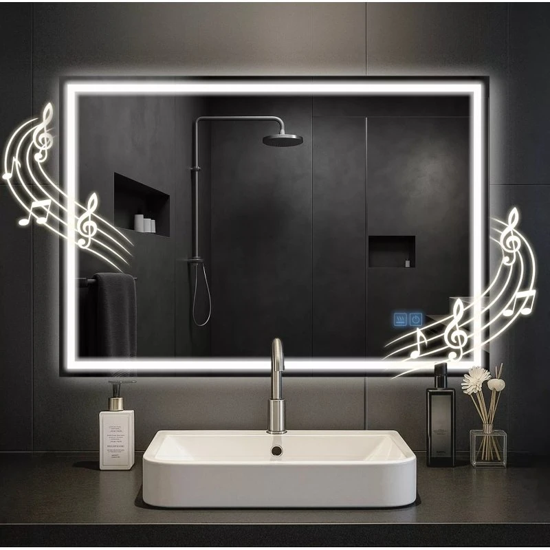 Jaffrey Badeværelsesspejl 70x100cm med Bluetooth & LED-lys
