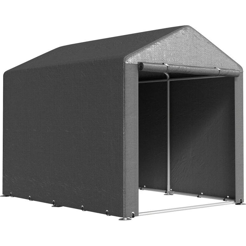 Garage Telt, Mørkegrå - 1,6 x 2,18 x 1,72 m - Galvaniseret Stål